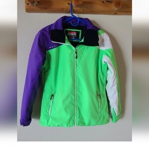 Women’s Ski & Snowboard Jacket Size 14 (fits medium) KARBON - Neon Green Purple